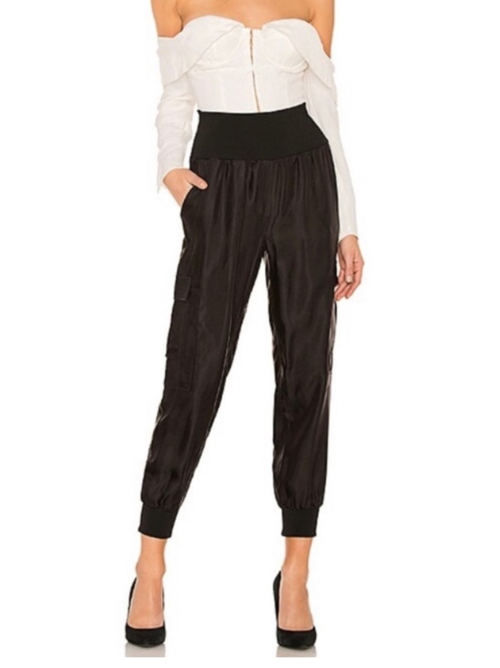 Cinq a Sept Giles cargo trouser pants black small